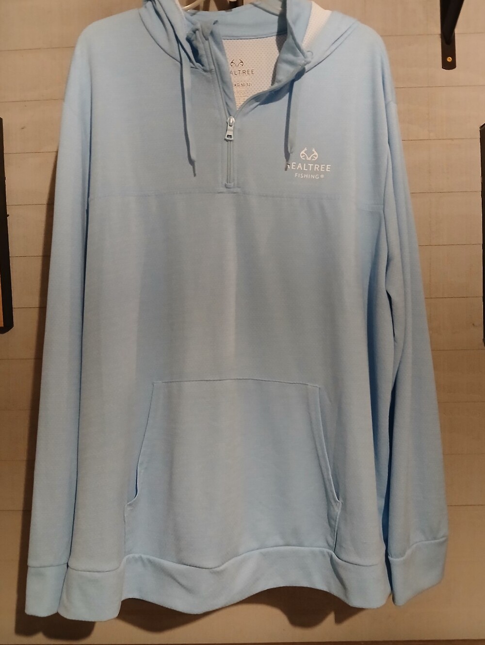 Realtree Light Blue 1/4 Zip 3XL Hoodie UPF30    FF#416
